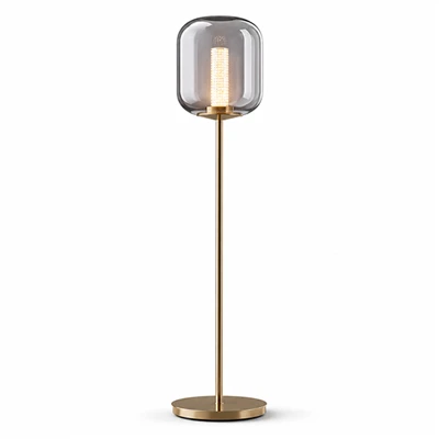 LED Gulvlampe Glassskjerm