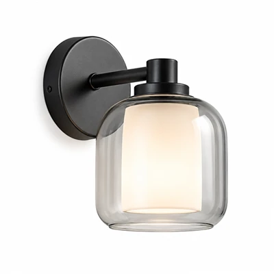 LED vegglampe i glassskjerm